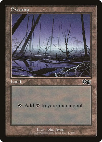 Swamp (340) (Urza's Saga) Heavy Play