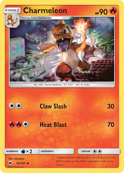 Charmeleon (SM - Burning Shadows) Near Mint Reverse Holofoil