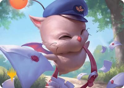 Delivery Moogle Art Card (Gold-Stamped Planeswalker Symbol) (Art Series: FINAL FANTASY) Near Mint