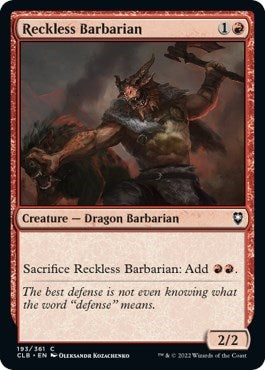Reckless Barbarian (Commander Legends: Battle for Baldur's Gate) Near Mint Foil