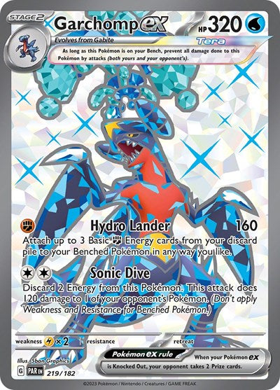 Garchomp ex - 219 (Scarlet and Violet: Paradox Rift) Near Mint Holofoil