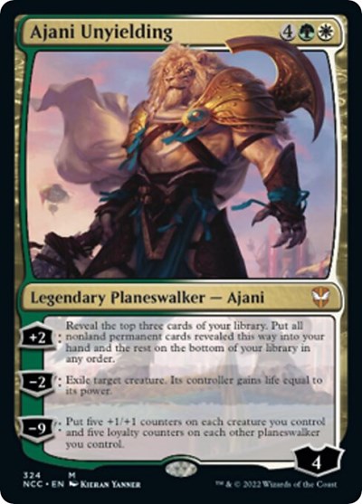 Ajani Unyielding (Commander: Streets of New Capenna) Light Play