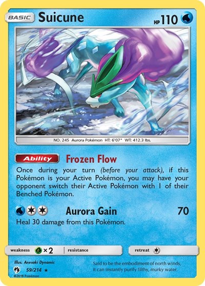 Suicune (SM - Lost Thunder) Light Play Reverse Holofoil