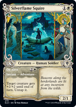 Showcase Silverflame Squire (Throne of Eldraine) Light Play Foil