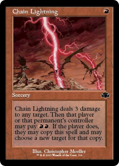 Chain Lightning (Retro Frame) (Dominaria Remastered) Light Play Foil