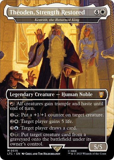 Theoden, Strength Restored - Kenrith, the Returned King (Borderless) (Commander: The Lord of the Rings: Tales of Middle-earth) Near Mint Foil