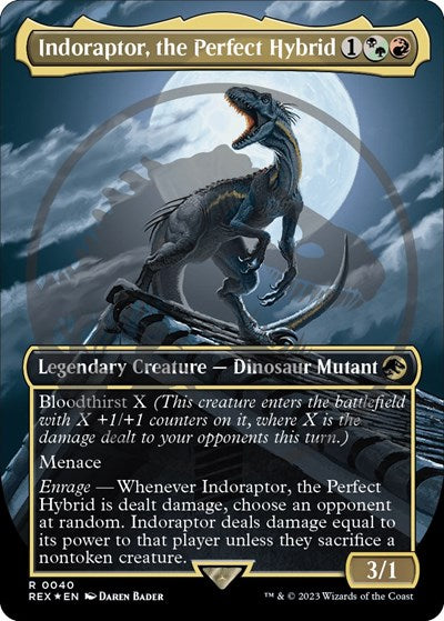 Indoraptor, the Perfect Hybrid (Borderless) (Emblem) (Universes Beyond: Jurassic World Collection) Near Mint Foil