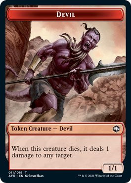 Devil / Faerie Dragon Double-sided Token (Promo Pack: Adventures in the Forgotten Realms) Light Play Foil
