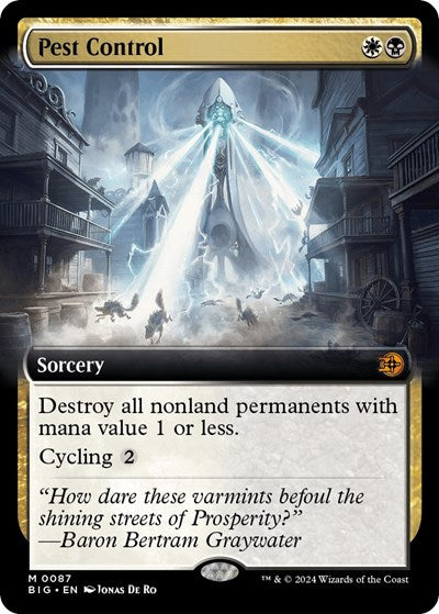 Pest Control (Extended Art) (Outlaws of Thunder Junction: The Big Score) Light Play Foil