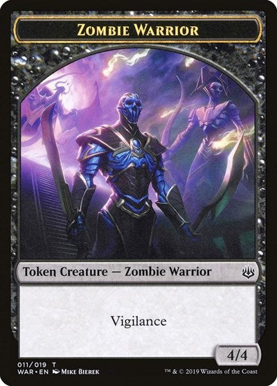 Zombie Warrior Token (War of the Spark) Light Play