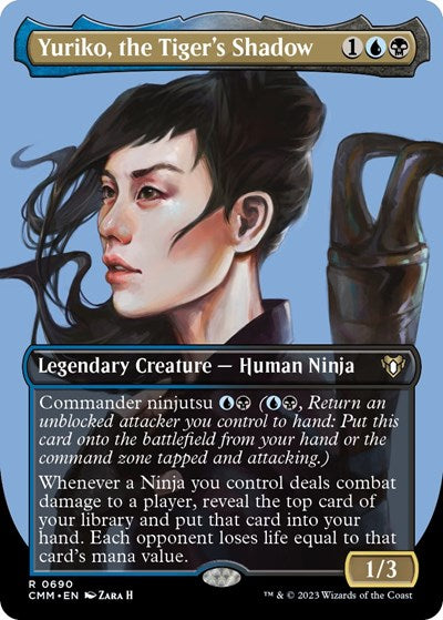 Yuriko, the Tiger's Shadow (Borderless) (Commander Masters) Light Play