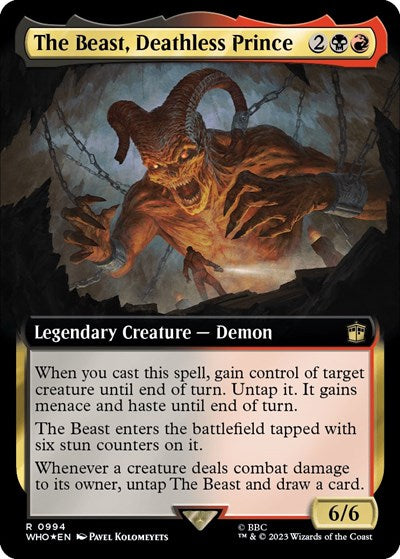 The Beast, Deathless Prince (Extended Art) (Surge Foil) (Universes Beyond: Doctor Who) Near Mint Foil