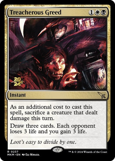 Treacherous Greed (Promos: Prerelease Cards) Light Play Foil