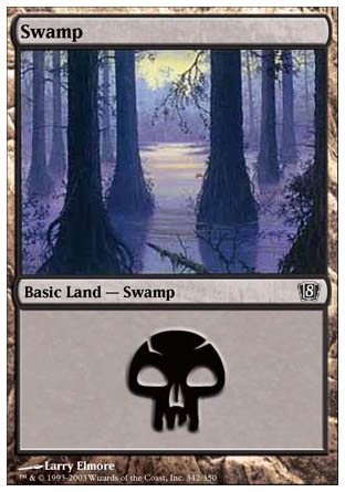 Swamp (342) (8th Edition) Heavy Play