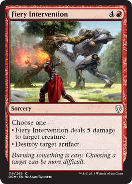 Fiery Intervention (Dominaria) Light Play