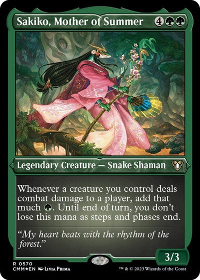 Sakiko, Mother of Summer (Foil Etched) (Commander Masters) Near Mint Foil