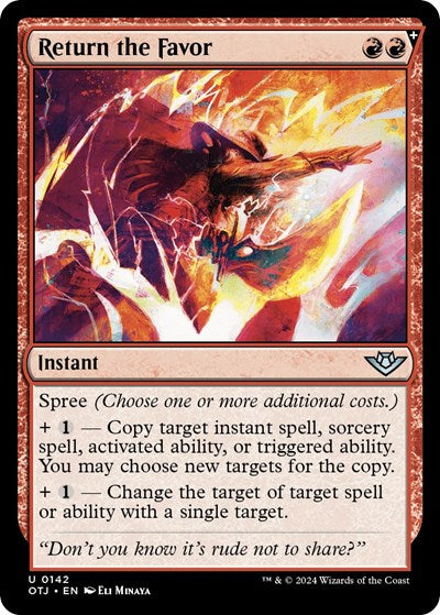 Return the Favor (Outlaws of Thunder Junction) Light Play Foil