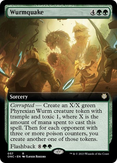 Wurmquake (Extended Art) (Commander: Phyrexia: All Will Be One) Light Play