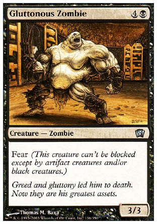 Gluttonous Zombie (8th Edition) Light Play