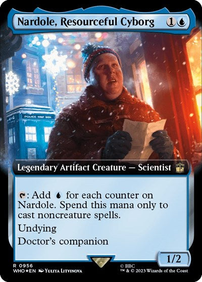 Nardole, Resourceful Cyborg (Extended Art) (Surge Foil) (Universes Beyond: Doctor Who) Light Play Foil