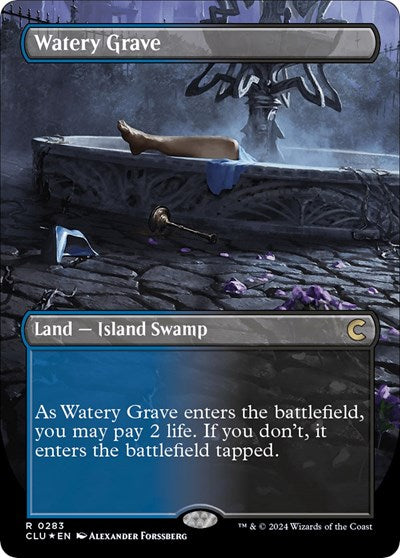 Watery Grave (Borderless) (Ravnica: Clue Edition) Near Mint Foil