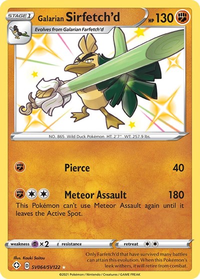 Galarian Sirfetch'd (Shining Fates: Shiny Vault) Near Mint Holofoil