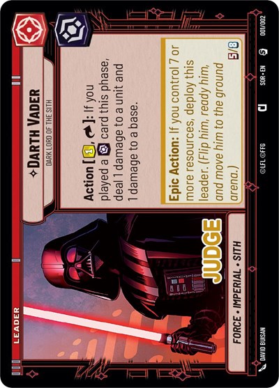 Darth Vader Dark Lord of the Sith (Judge Promos) Near Mint Foil