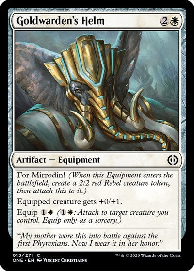 Goldwarden's Helm (Phyrexia: All Will Be One) Light Play Foil