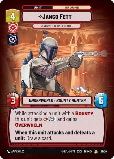 Jango Fett Renowned Bounty Hunter (Shadows of the Galaxy: Weekly Play Promos) Near Mint Foil