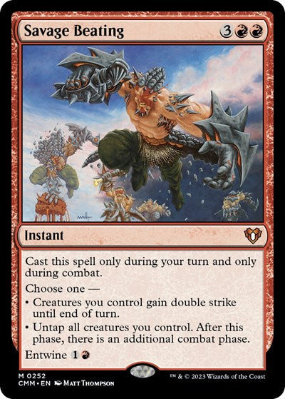 Savage Beating (Commander Masters) Light Play Foil