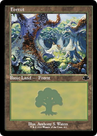 Forest (411) (Retro Frame) (Dominaria Remastered) Light Play