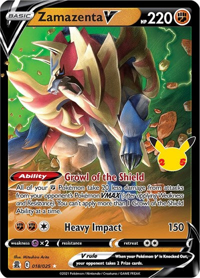 Zamazenta V (Celebrations) Light Play Holofoil