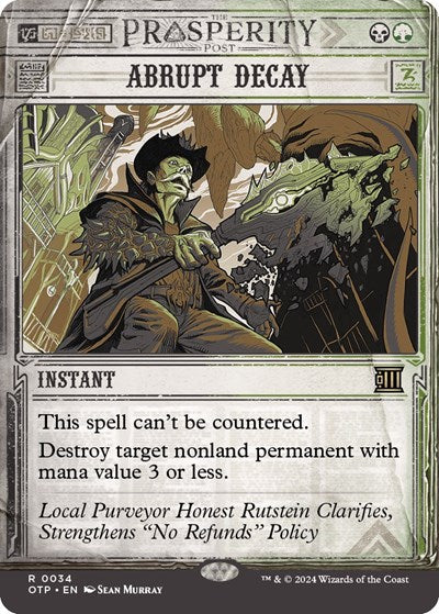 Abrupt Decay (Outlaws of Thunder Junction: Breaking News) Near Mint Foil