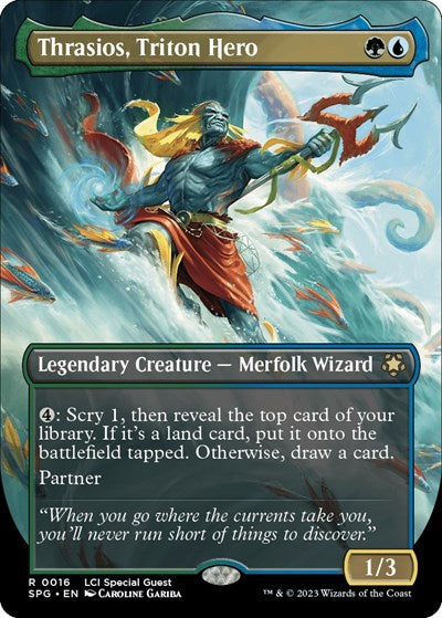 Thrasios, Triton Hero (Borderless) (Special Guests) Medium Play Foil