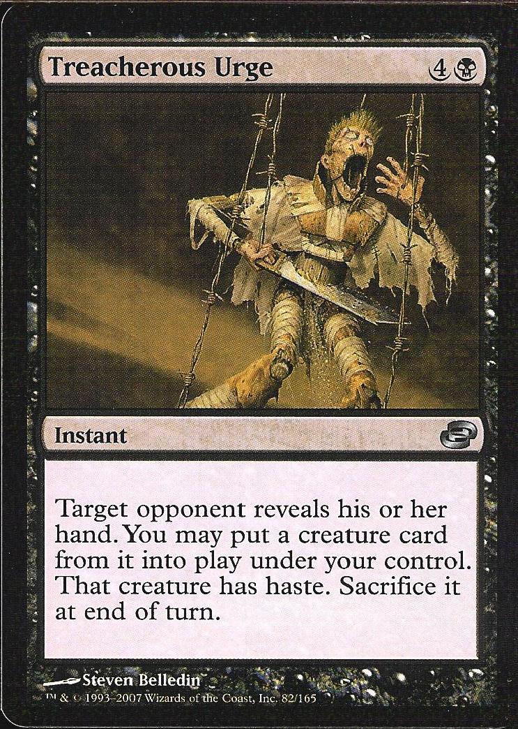 Treacherous Urge (Planar Chaos) Medium Play Foil