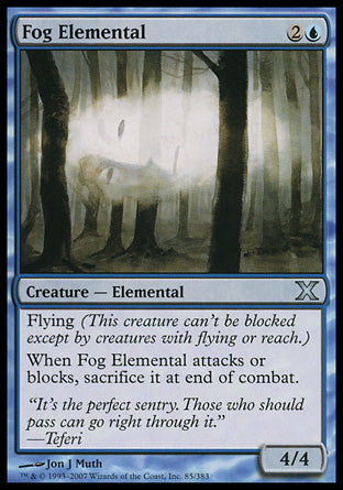 Fog Elemental (10th Edition) Medium Play Foil