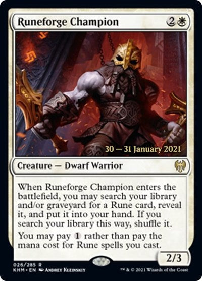 Runeforge Champion (Promos: Prerelease Cards) Damaged / Poor Foil
