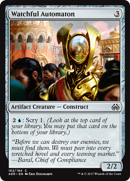 Watchful Automaton (Aether Revolt) Light Play Foil
