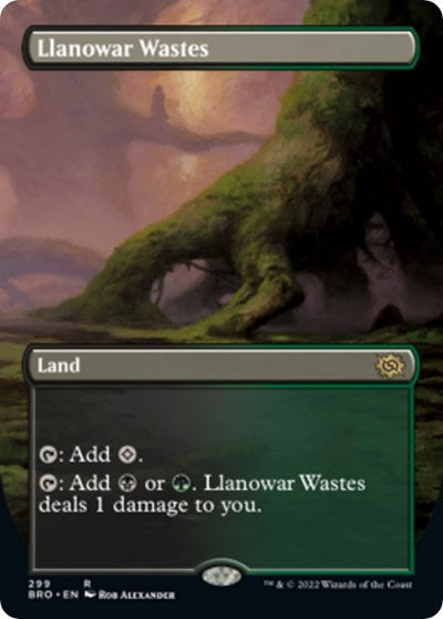 Llanowar Wastes (Borderless) (The Brothers' War) Near Mint Foil