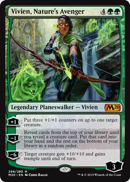 Vivien, Nature's Avenger (Magic 2020 Core Set) Light Play Foil