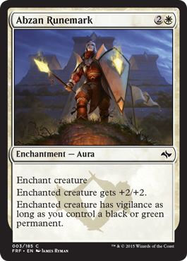 Abzan Runemark (Fate Reforged) Light Play