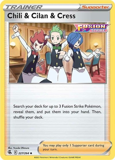 Chili & Cilan & Cress (SWSH08: Fusion Strike) Light Play Reverse Holofoil