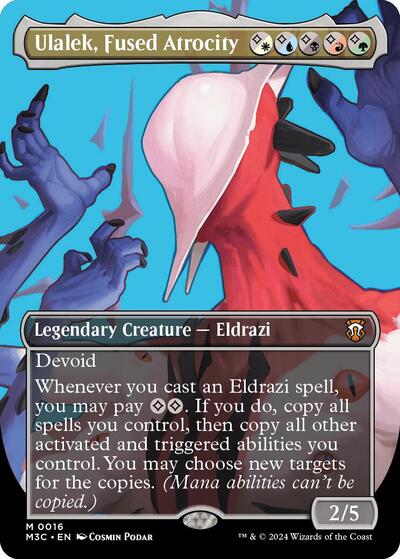 Ulalek, Fused Atrocity (Borderless) (Commander: Modern Horizons 3) Light Play Foil