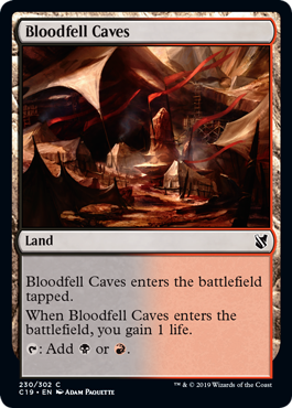 Bloodfell Caves (Commander 2019) Light Play