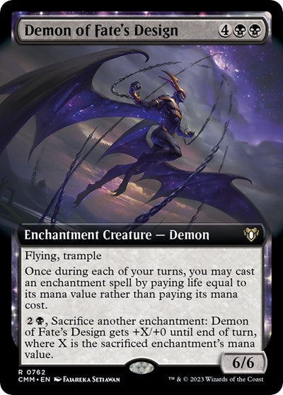Demon of Fate's Design (Extended Art) (Commander Masters) Light Play