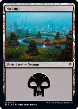 Swamp (260) (Throne of Eldraine) Medium Play Foil
