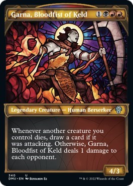 Garna, Bloodfist of Keld (Textured Foil) (Dominaria United) Light Play Foil