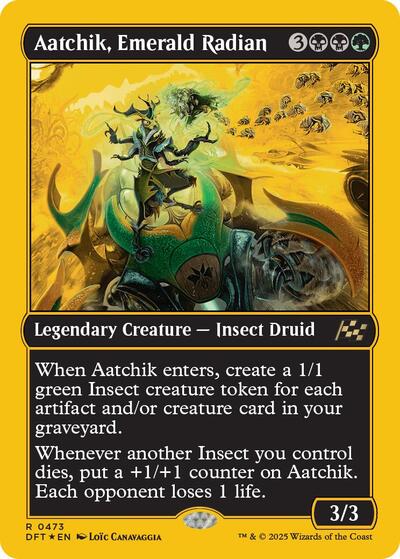Aatchik, Emerald Radian (First-Place Foil) (Aetherdrift) Light Play Foil