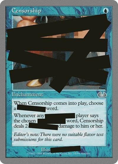 Censorship (Unglued) Medium Play