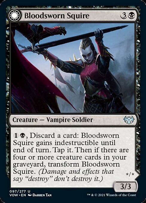 Bloodsworn Squire / Bloodsworn Knight (Innistrad: Crimson Vow) Light Play